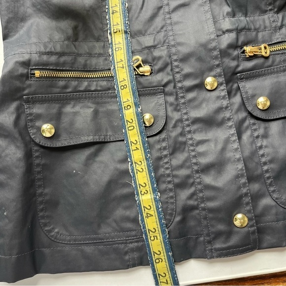 Tommy Hilfiger Women’s Navy Utility Rain Military Jacket Coat Black Blue Small - Picture 9 of 10
